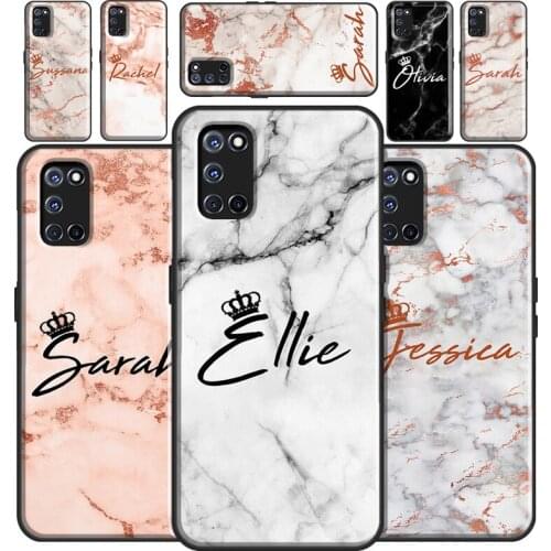 PERSONALISED MARBLE QUEEN INITIALS NAME Case For OPPO A15 A91 A83 A3S A5S A1K A52 A72 A5 A9 A31 A53 2020 Find X3 Pro F5 F7 Cover