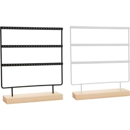 72 Holes Earrings Holder Jewellery Stand Organiser Storage Shelf Shape Earrings Display Industrial Geometric Show Case