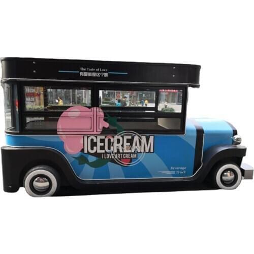 Electric Vehicle Fast Food Truck Festival Trailer Mobile Kitchen Hamburger Hot Dog Ice Cream Cart Kiosk Street Concession