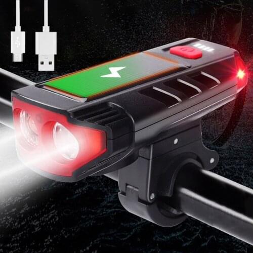 JLETOLI Waterproof Bike Headlight Flashlight for Cycling USB Rechargeable Bicycle Light Front with Horn Bicycle Accessories