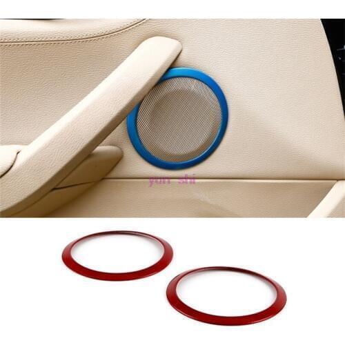 3 Colors 2 Pcs Car Loudspeaker Decoration Ring Car Styling Fit for BMW X1 2014-2015
