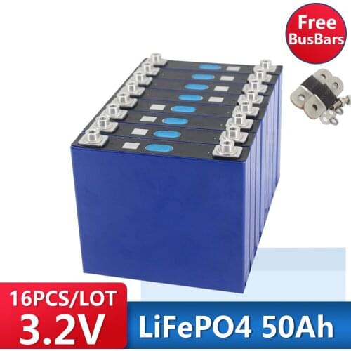 16PCS 3.2V 50AH LIFEPO4 48V FOR ELECTRIC BICYCLE/EV/SOLAR SYSTEM LITHIUM BATTERY 50AH EU US TAX FREE
