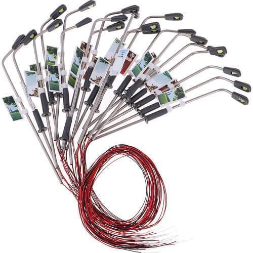 MagiDeal 20x 1/100 Model Train Railway Street Park Garden Layout 3V White LED Lamppost Street Lights Toys for Diorama