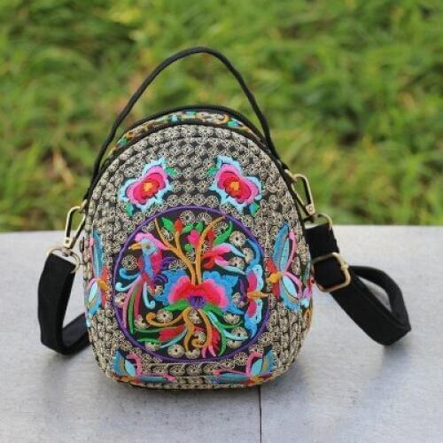 Fashion national embroidery women shopping handbag!Hot floral embroidered lady small shoulder&crossbody bag all-match canvas bag