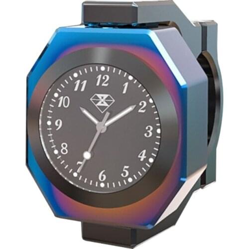 Aluminum Alloy Motorcycle Luminous Handlebar Mount Clock Watch+Thermometer