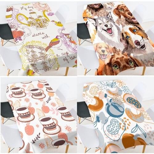 Cartoon mug christmas tablecloth room decor aesthetic table cover dinning table cover plaid tablecloth mirror coffee table table
