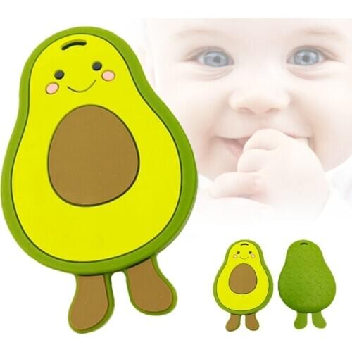 Cartoon Avocado Silicone Beads Teether BPA-free Newborn Infant Teething Soother P31B