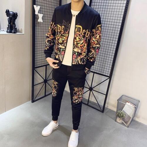 2020 Mens Set Spring Man 2 Piece Sets Sport Suit Jacket + Pants Chandal Tracksuit Men Moda Ropa De Hombre