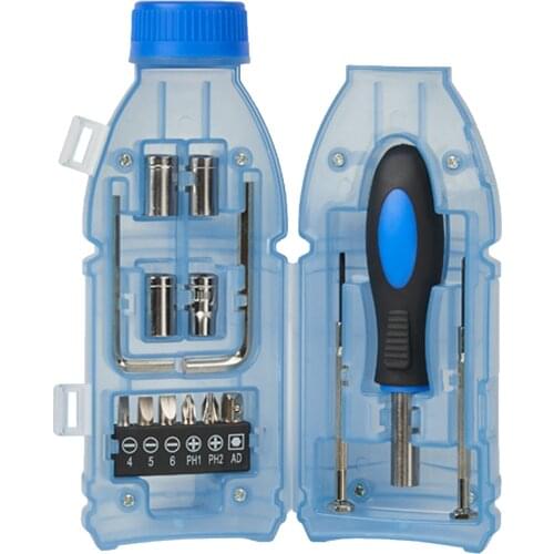 Precision Screwdriver Set Clear Bottle-shaped Repair Tool Kit Handle Repair Screwdrive Kit Tools