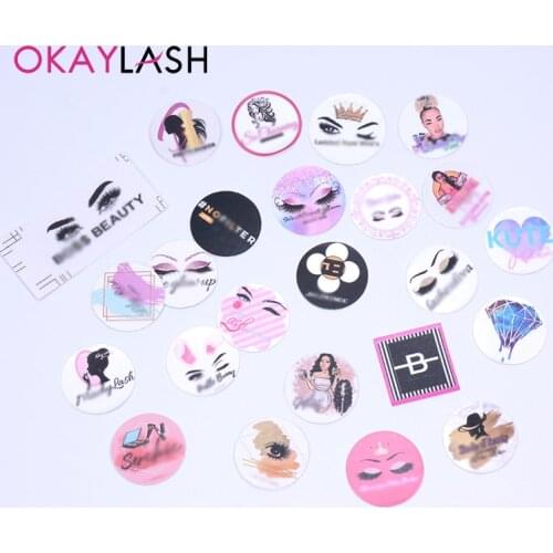 OKAYLASH Eyelashes Trays Boxes Custom Logo Stickers Eyelash Tweezers Eyebrow Clips Private Logo Stickers OEM