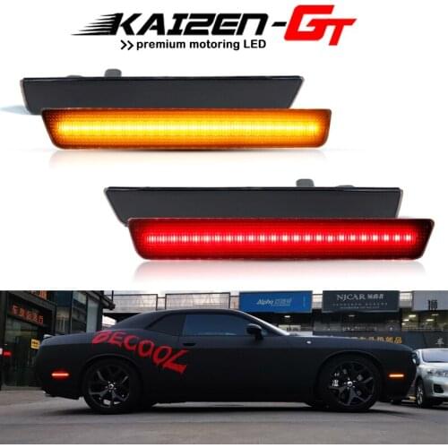 Error Free Amber/Red Full LED Car Front/Rear Sidemarker Lights For 2008-up Dodge Challenger Charger Fender Side Marker Light 12V