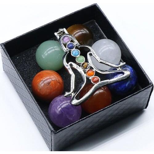Natural Energy Stone 20MM ball box yoga healing stone guides meditation