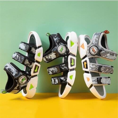 Boys' sandals new fashion students sandals in summer 2021 boys' childrens soft sole antiskid beach shoes