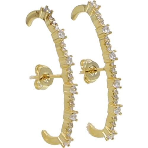 New christams Fashion 30mm Long Geometric bar Earrings Luxury Gold Color Rectangle cz Earring for Women Party Jewelry Classic