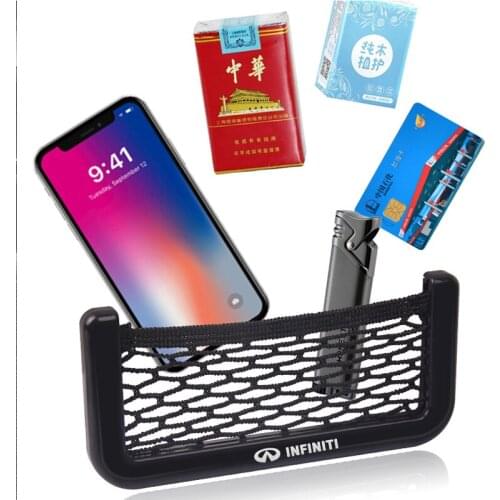 For Infiniti FX35 Q50 Q30 ESQ QX50 Auto Seat Side Interior Back Sundries Pocket Mesh Storage Bag Phone Net Pocket Holder
