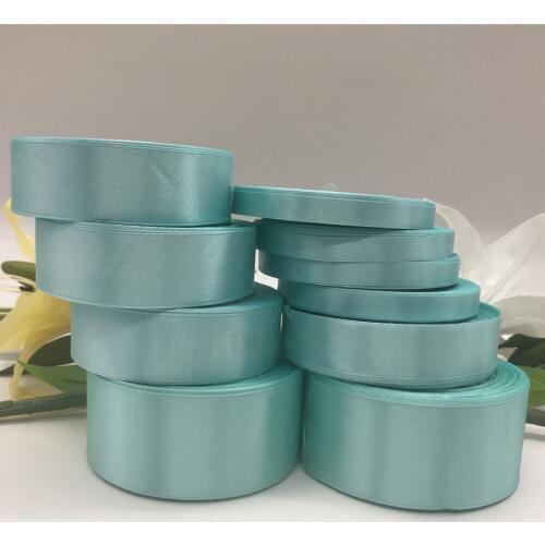 25Yards 22meter Tiffany Blue Silk Satin Ribbons for needlework Wedding Party Decoration Christmas Apparel Sewing Fabric gift DIY