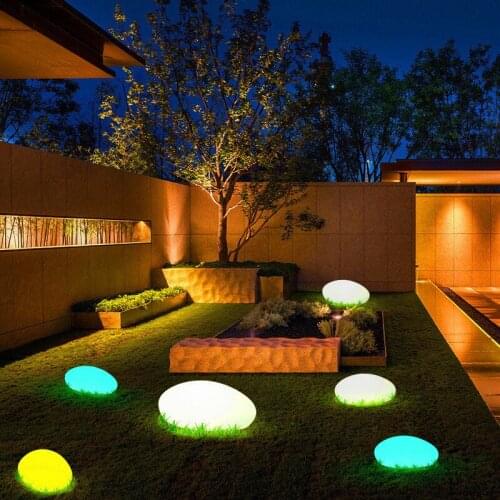 LED Solar Light Underground Lamp Outdoor Path Way Garden Decking Light Landscape Lights Artificial Stone LED Solar Lamp Dropship