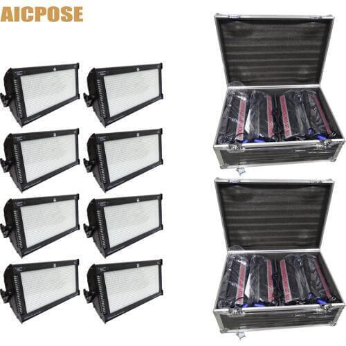 8Pcs 1000W LED Strobe Light For Disco Party Flash Light For Stage Club Light RGB 3in1 Strobe Effect Light With 4in1Flight Case