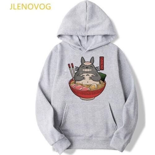 Kawaii Cat Noodle Anime Print Sweatshirt Woman Harajuku Vintage Lady Long Sleeve Tops Funny Female Fashion Hoodie Tracksuits