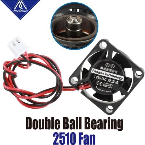 1pcs 12V/24V 2510 Fan 3D Printer Small Cooling Dual Ball Bear For Ultimaker 2 UM2 Crazy Extruder Hotend