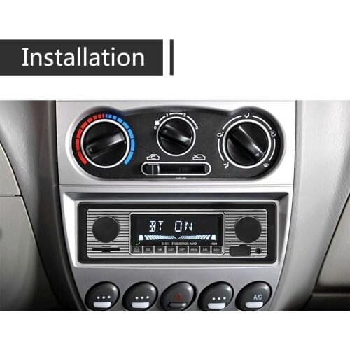 12V 1 Din Bluetooth Vintage Car Radio MP3 Player Stereo USB AUX Classic