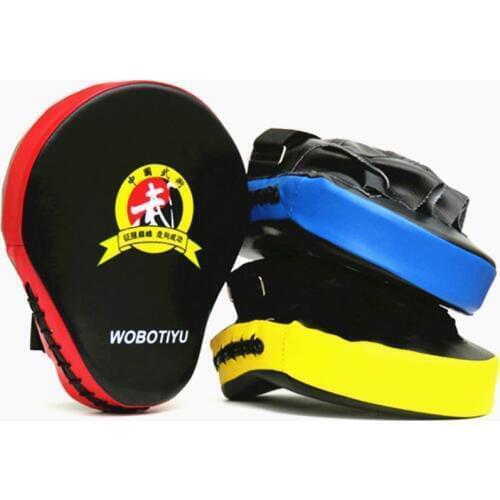 High Quality PU Boxing Training Target Focus Punch Pad Karate Muay Thai Taekwondo Sanda Kick Training Glove Pads 3 Color