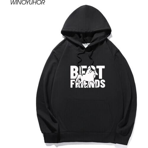 Horse Best Friends Harajuku Hoodies Women Funny Printed Clothing Autumn Winter Casual Long Sleeve Pullovers Tops Female