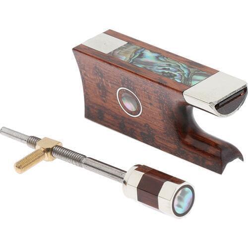 1pc Snakewood Bow Frog with Screw for 4/4 3/4 Violin Fiddle Replacement Accessory