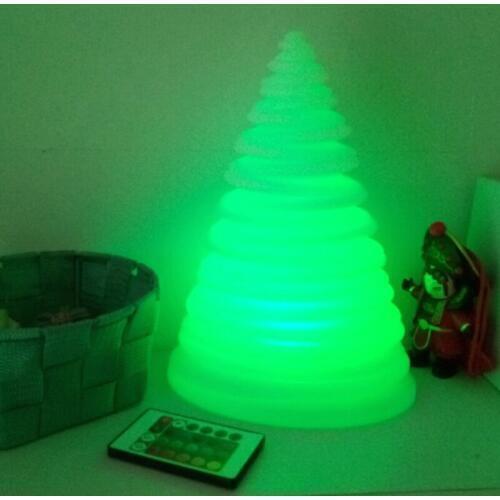 10inch Christmas Tree 25cm Xmas LED Table Lamps 16 Colour Changing with 24 keys Remote Control Rechargeable Lighting 3pcs/lot