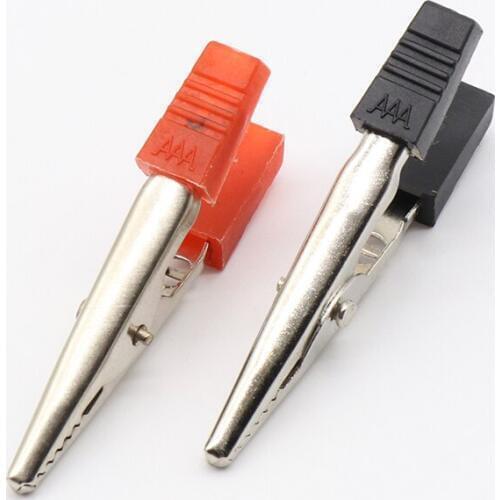 10Pcs 5cm Red + Black NEW Electrical Tool Alligator Clips Battery Clip Crocodile Car Caravan Van Battery Test Lead Clips 50mm