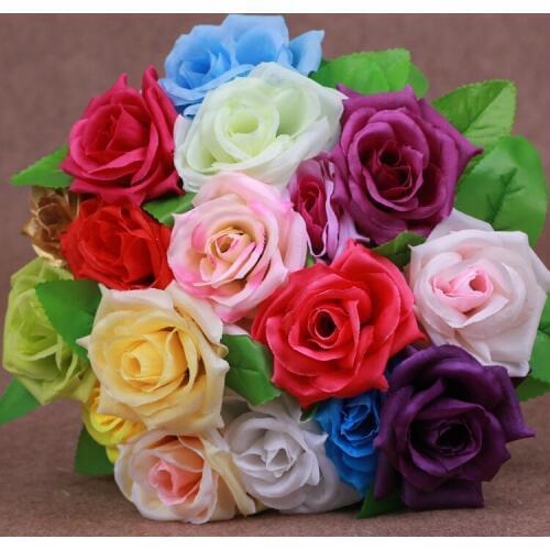 10PCS 8cm Artificial Roses Flower Heads DIY Wedding Kissing Ball Hanging Decoration Flower Ball Birthday Party Festival Supplies