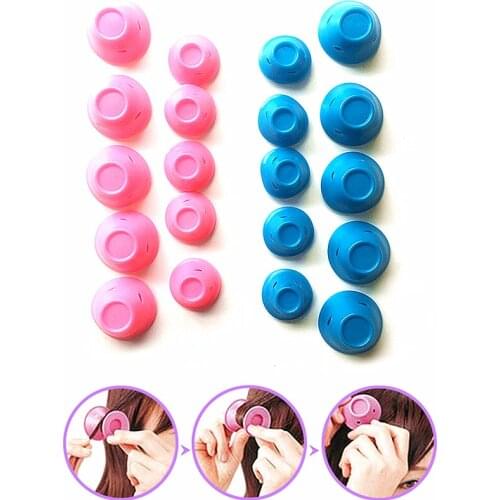 10 pcs Flexible Silicone Hair Curler Roller DIY Magic Rubber Peco Roll New Fashion Styling Tools
