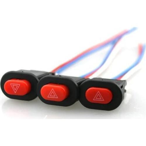 100 pcs New motor cycle Motorcycle Double Flash Dangerous Lamp Mini Switch with 3 Wires Built-in Lock