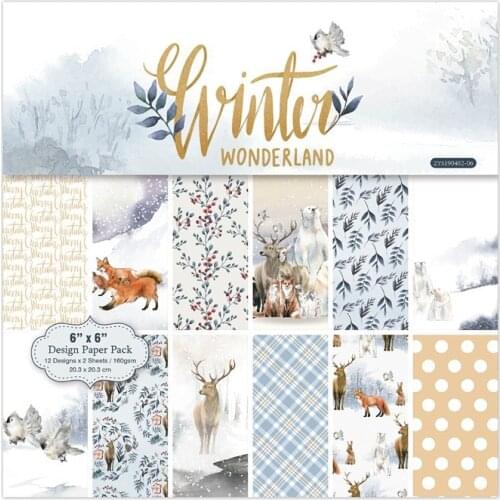 24Pcs/Lot Snow Scene Retro Material Papers DIY Scrapbooking Album Diary Gift Decorative Paper Scrapbooking Paper