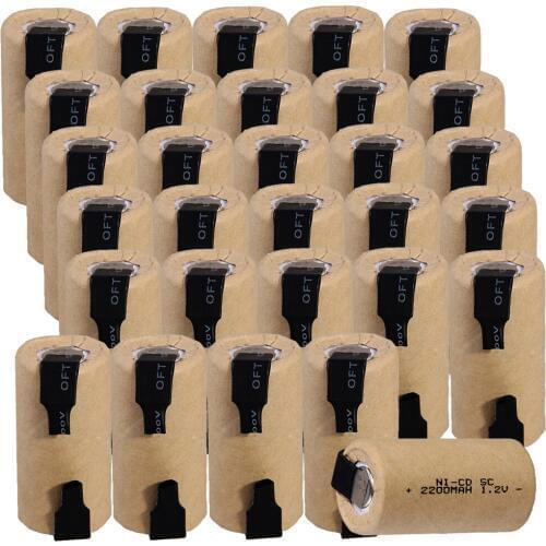 30 pcs SC 2200mah 1.2v battery NICD rechargeable SUBC batteries for makita bosch B&D Hitachi metabo dewalt power tools