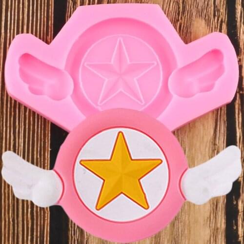 3D Wings Star Silicone Molds Baby Birthday Cupcake Topper Fondant Cake Decorating Tools Cookie Baking Candy Chocolate Moulds