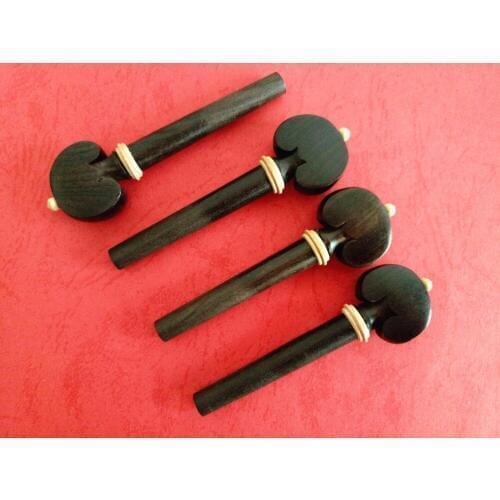 4 pcs new black ebony violin tuning pegs 4/4 full size violin accessories