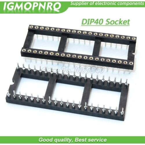5PCS DIP-40-Round IC SOCKET 40 PIN 40PIN 40P Round Hole DIP IC Sockets Adaptor Solder Type,Gold plated inner