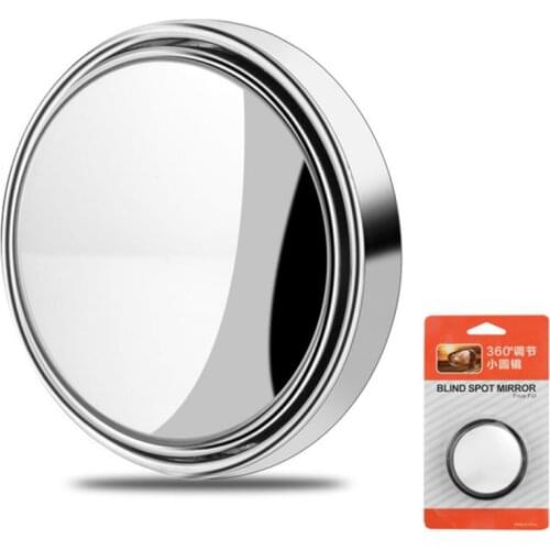 Car 360 Degree Framless Blind Spot Mirror Wide Angle Round Convex Mirror Small Round Side Blindspot Rearview Parking Mirror