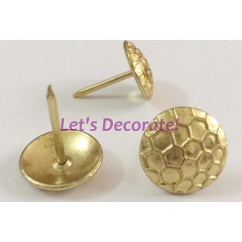 Free DHL shipping 1500pcs/lot 16mm Light Gold Color With Honeycomb Design Home or Garden Decorative Tack,Hobnail,Upholstery Nail