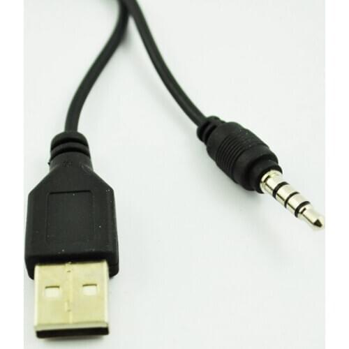 Black USB A Type to 3.5mm Jack Plug o Data Cable for MP3 Mp4