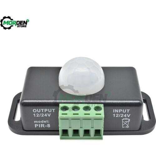 DC 12V 24V 8A Automatic Adjustable PIR Motion Sensor Switch IR Infrared Detector Light Switch Module for LED Strip Light Lamp