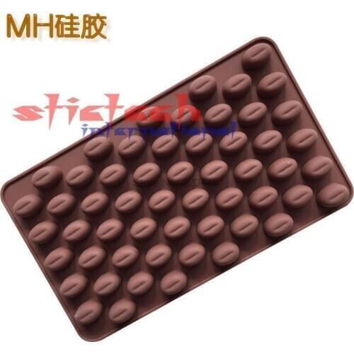 By dhl 200pcs New Arrival High Quality Silicone 55 Cavity Mini Coffee Beans Chocolate Sugar Candy Mold Mould Cake Decor tools