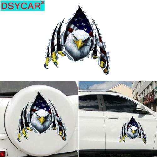 DSYCAR 1Pcs Car Window Auto Bumper Sticker Vinyl Decal American Flag Eagles Sticker USA Flag Patriotic 30*30cm