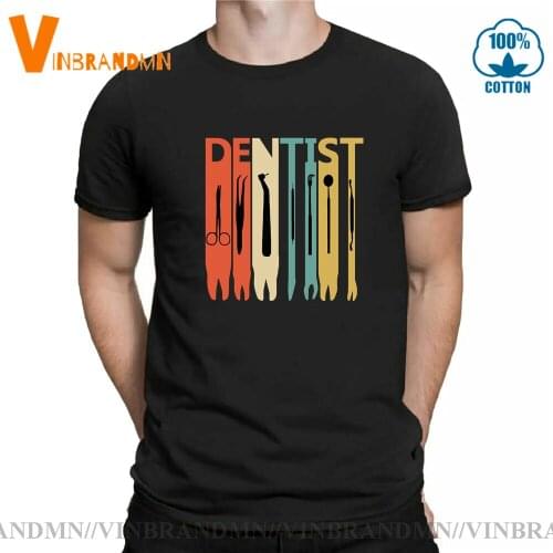 Dental Equipments T shirt men Dentist Health Care TeeShirt Funny Dental Weapon T-shirt Cotton Tooth Tops Tee Short Sleeve Tshirt