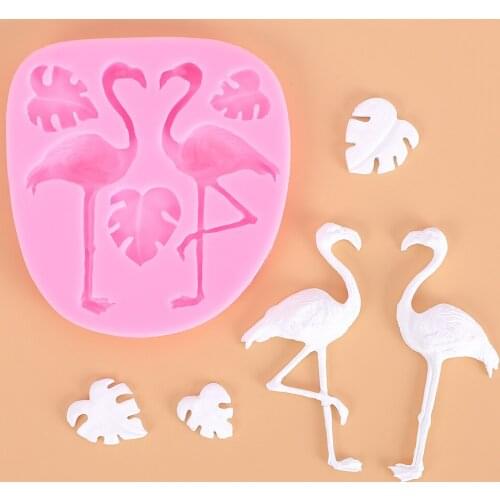 Flamingo Silicone Mold Animal Leaves Cake Decorating Tools Fondant Chocolate Candy Sugarcraft Baking Tools Soap Mould