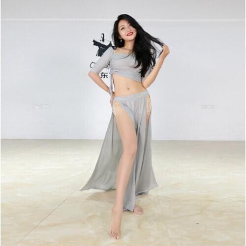 New arrival Women Belly Dance training Clothing Spandex Outfits Girls Costume Bellydance Class Wear Top and Skirt Suit
