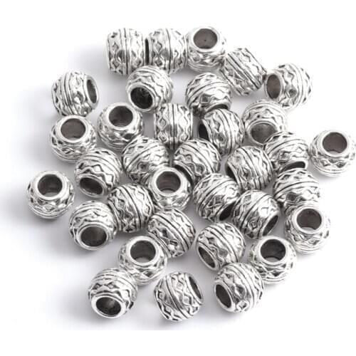 100pcs 10mm Tibetan Silver Metal Round Ball Spacer Loose Beads For Jewelry Making Diy Bracelet Necklace Jewellery Accessories