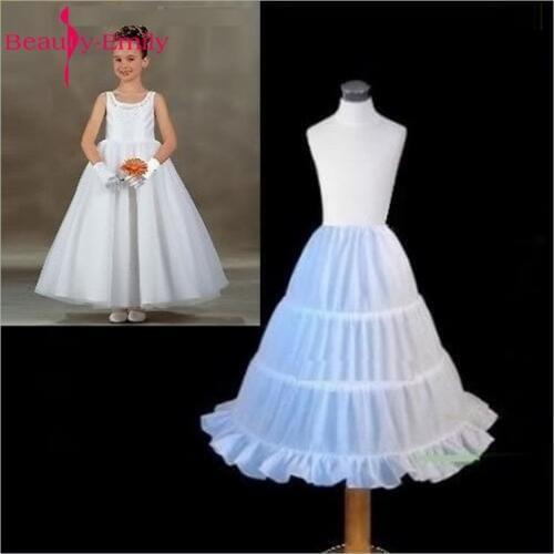 Lace White Wedding Flower Girl Petticoat Three Hoops Ball Gown Petticoat Crinoline Underskirt