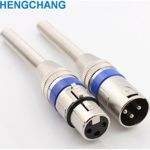 3pins metal XLR connector Female and Male connector Microphone connector MIC Adapter with spring ring